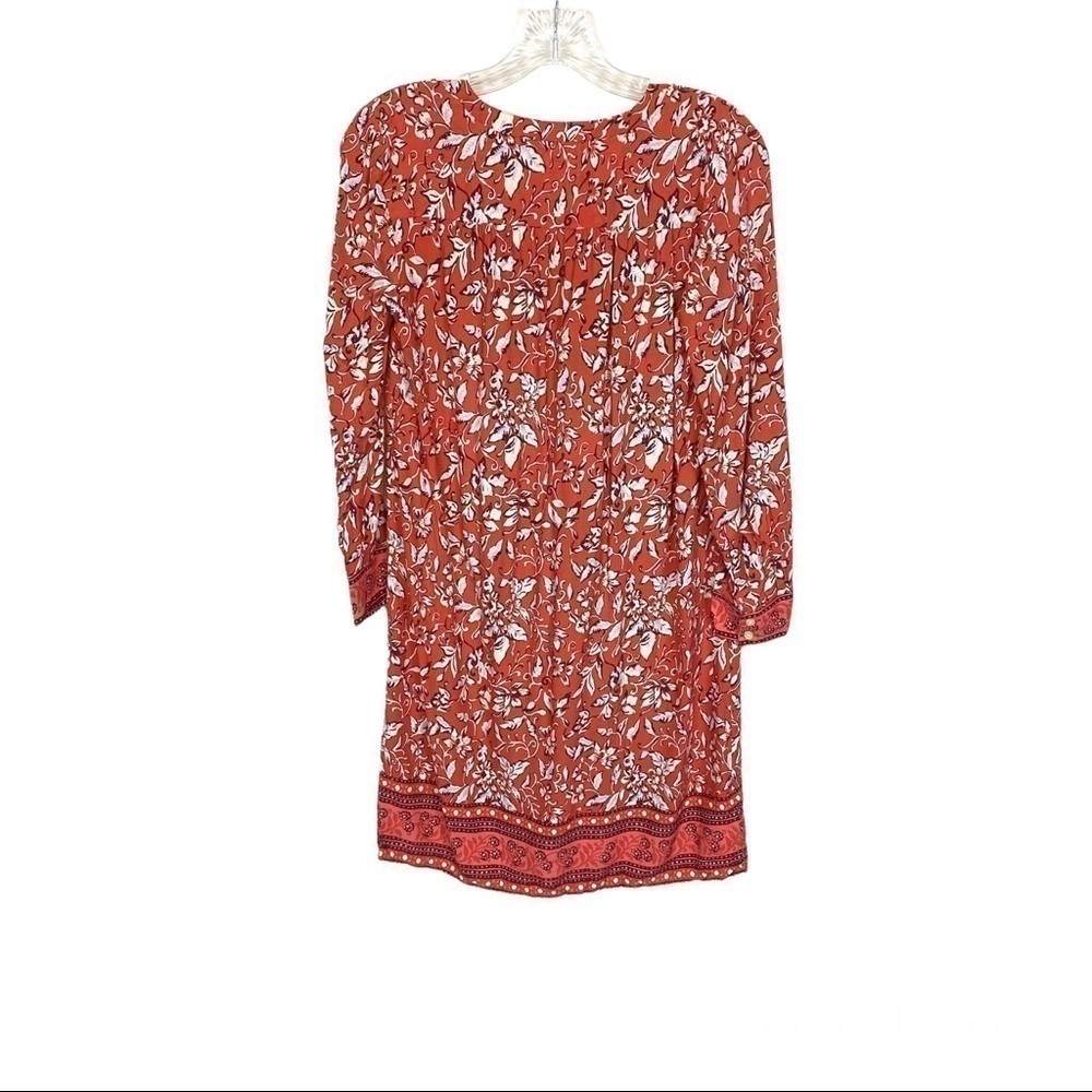 LOFT Red Floral Long Sleeve Dress - Picture 3 of 8